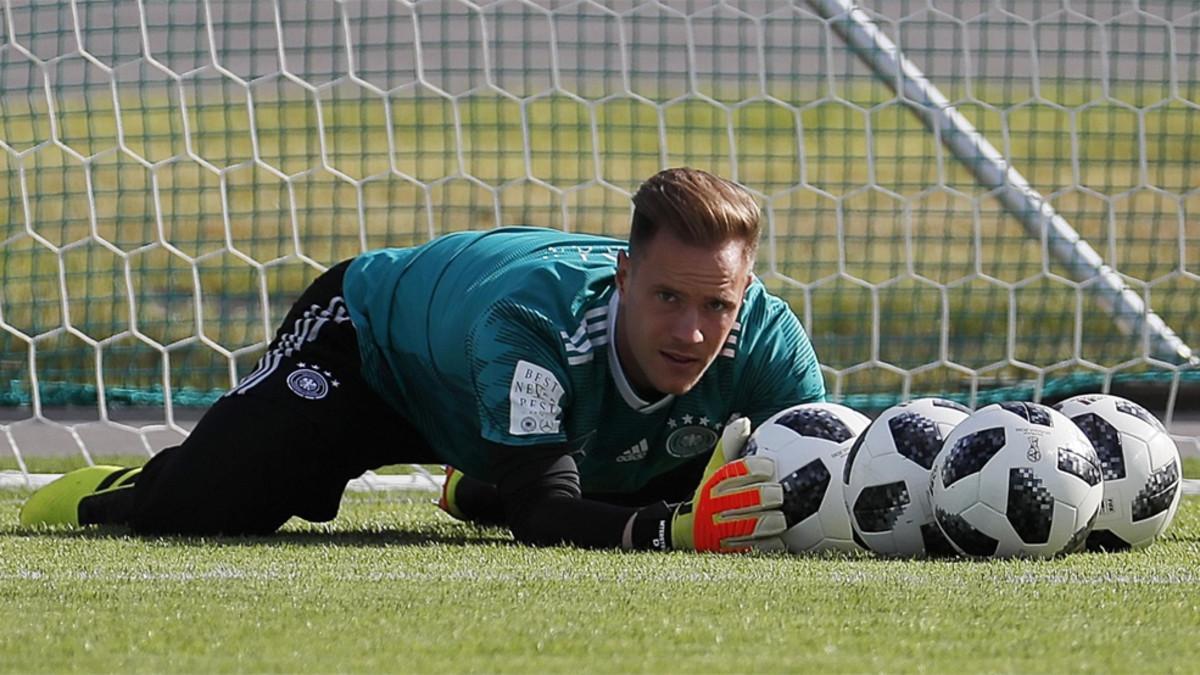 Ter Stegen, en un entrenamiento