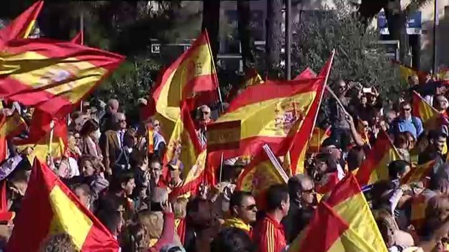 Manifestación en la madrileña Plaza de Colón por la unidad de España