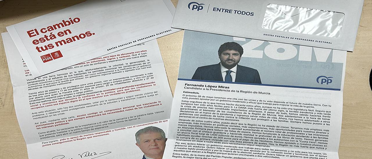 Cartas de propaganda del PP y PSOE