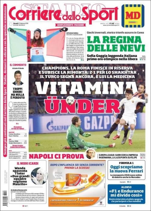 Portadas deportivas del jueves 22 de febrero