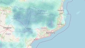 Radar de las lluvias que pueden caer en Catalunya el sábado a las 20 horas.