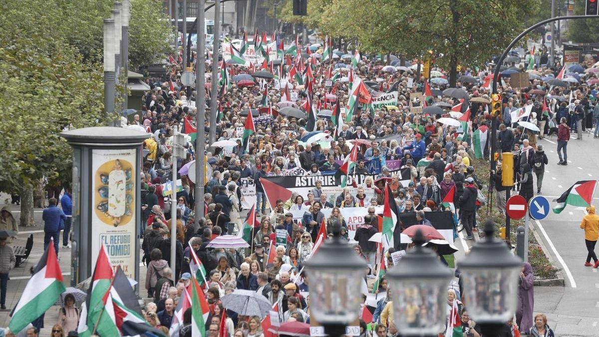 Manifestación en solidaridad con el pueblo palestino celebrada en Gijón hace unos días.