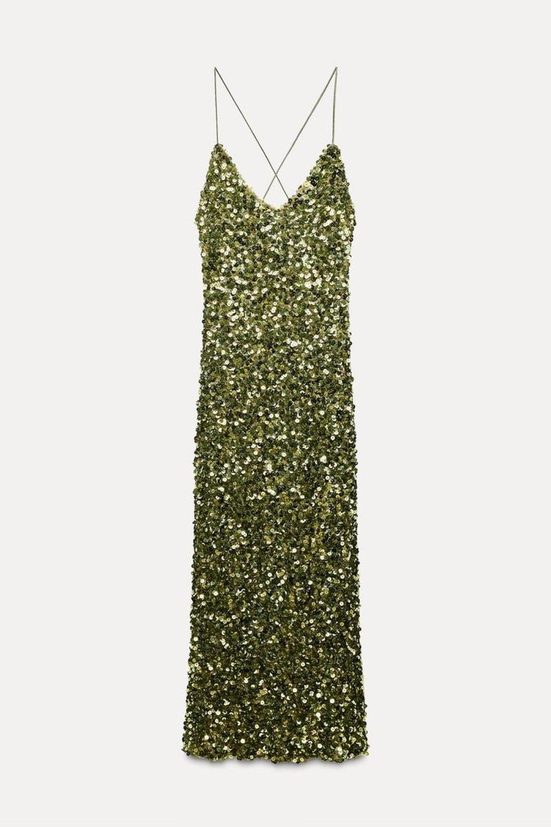 Vestido Verde Lentejuelas Zara Lentejuelas Verde Vestido Amarillo  Lentejuelas Zara Vestidos