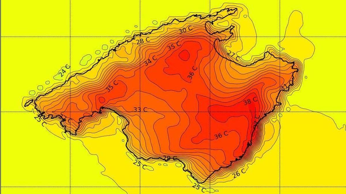 Wetterkarte von Aemet für den 4. Juli 2022.