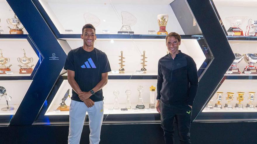 Rafa Nadal, anfitrión de Felix Auger-Aliassime en su museo