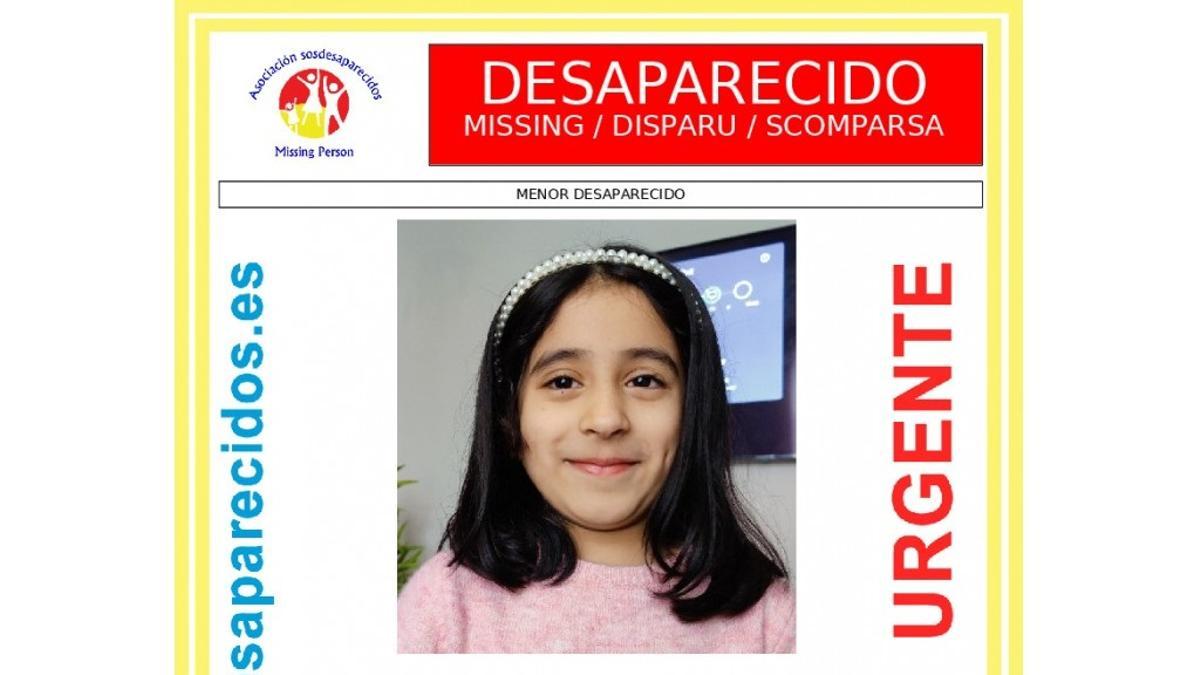 La niña Inayah Kausar, desaparecida en Manchester.