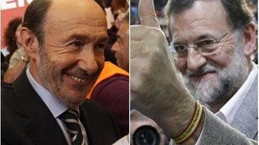 Rubalcaba y Rajoy apuran las últimas horas de la campaña electoral.