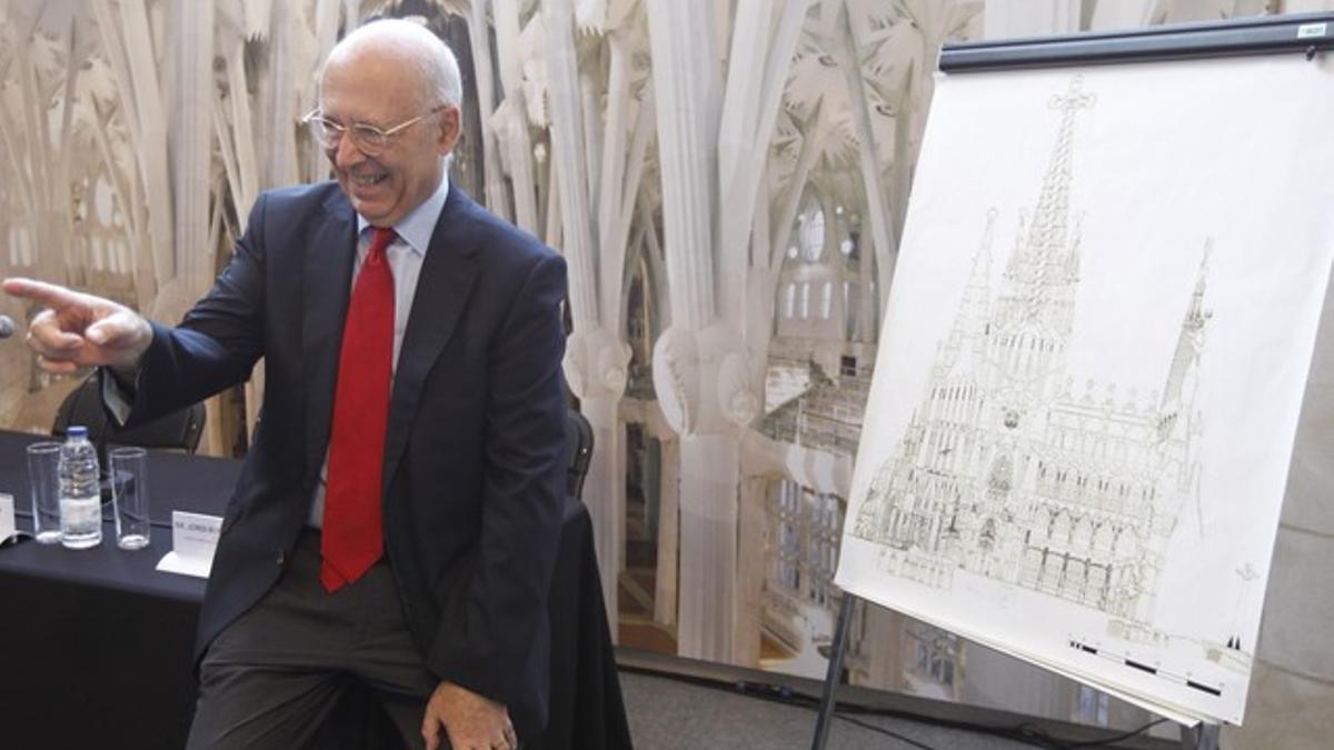 Joan Rigol, este martes, durante una visita a las obras de la Sagrada Família.