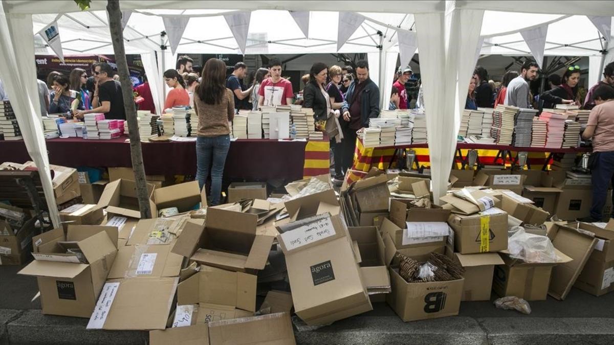 Una imagen del día de Sant Jordi.