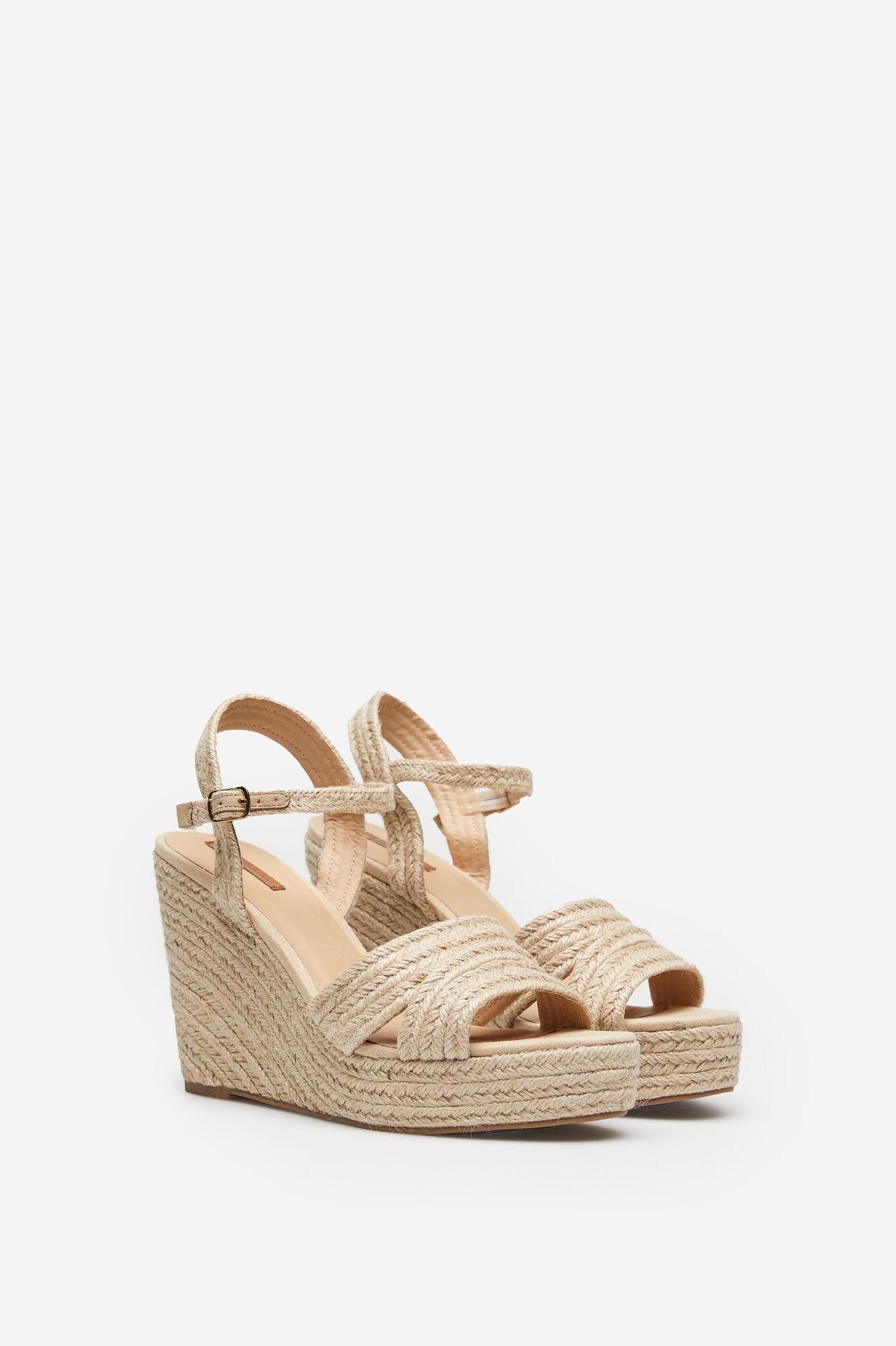 Sandalias con cuña de yute, de Springfield