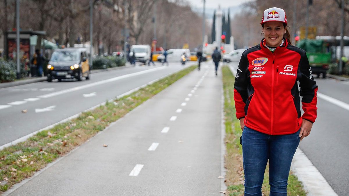 Laia Sanz, en Barcelona a su regreso del Dakar