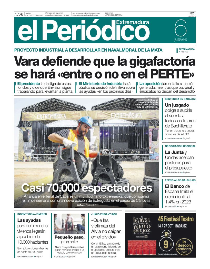 Consulta la portada correspondiente al día 6 de octubre de 2022