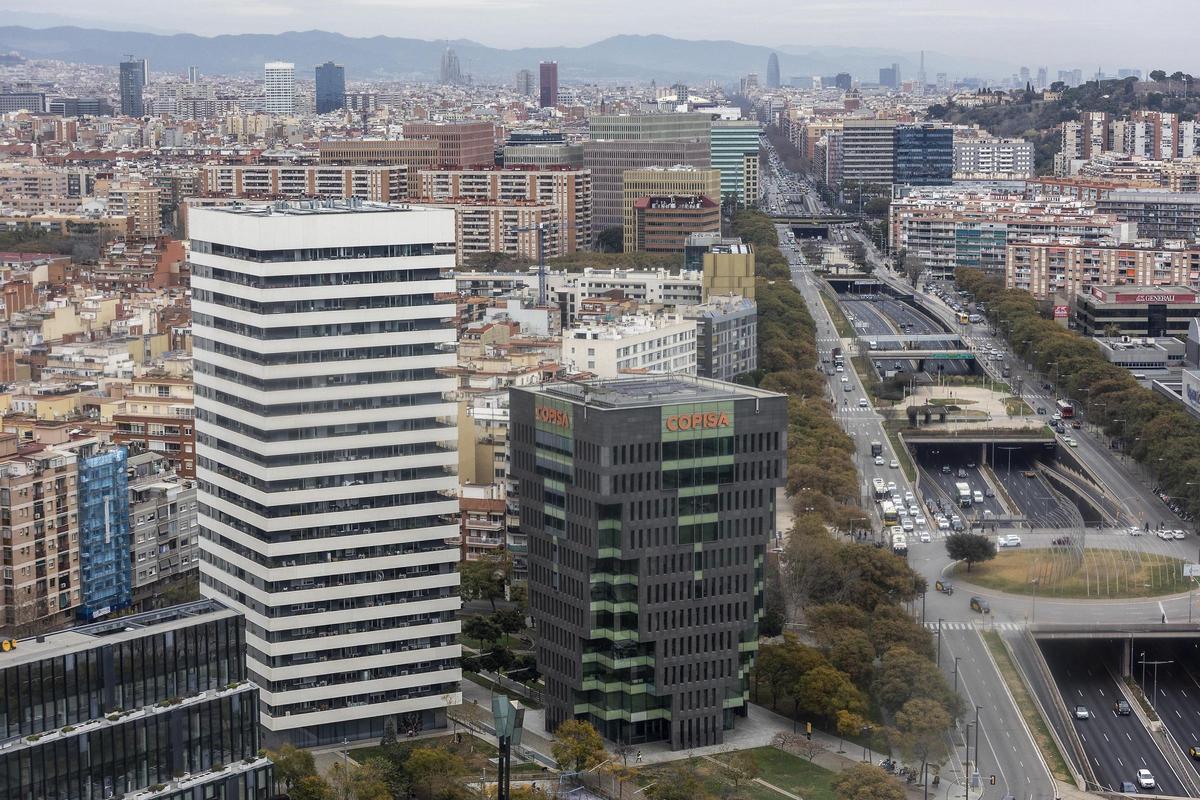 Vista aérea de la plaza Europa de LHospitalet.