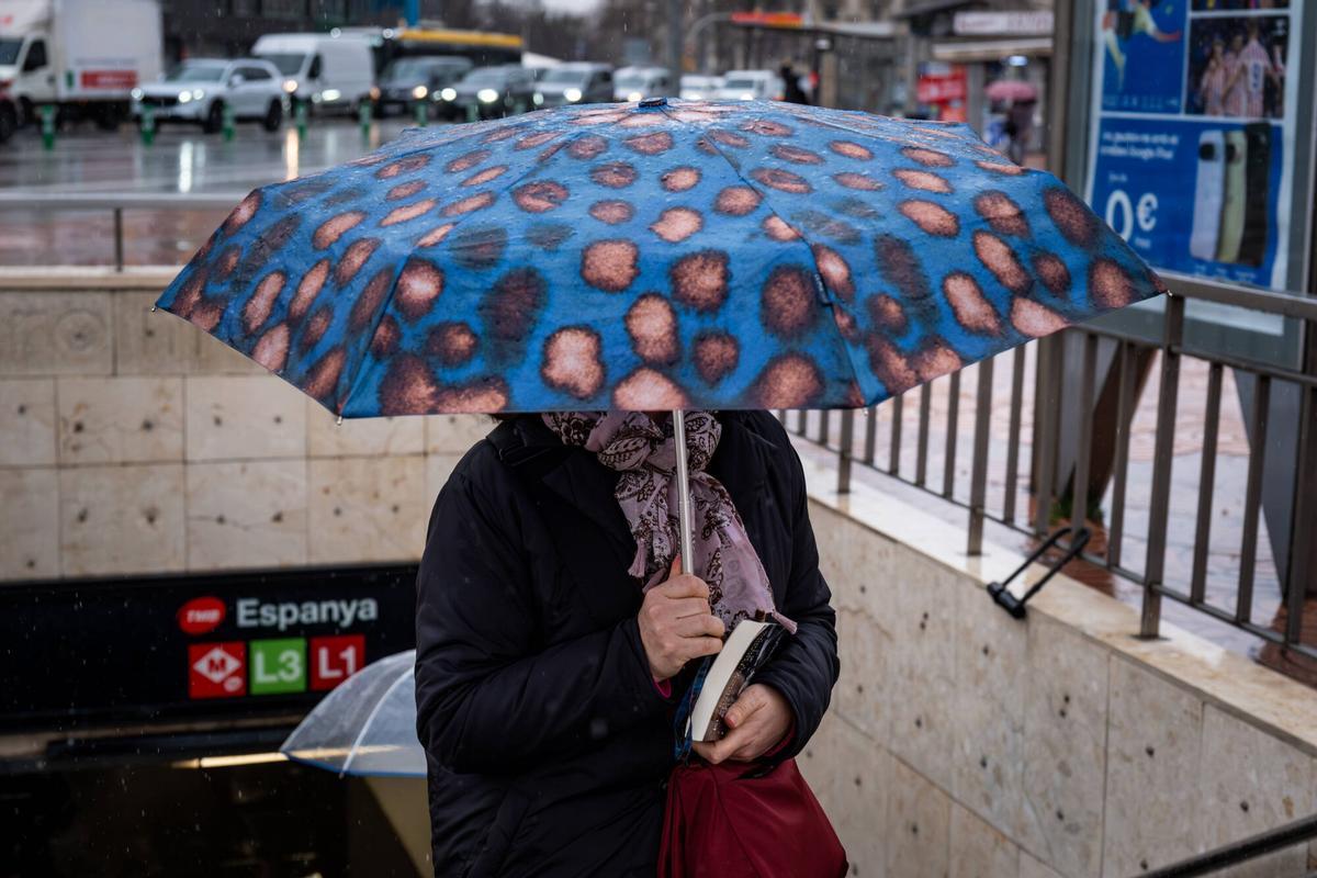 Temporal de lluvias en Barcelona el día 13 de febrero de 2026.