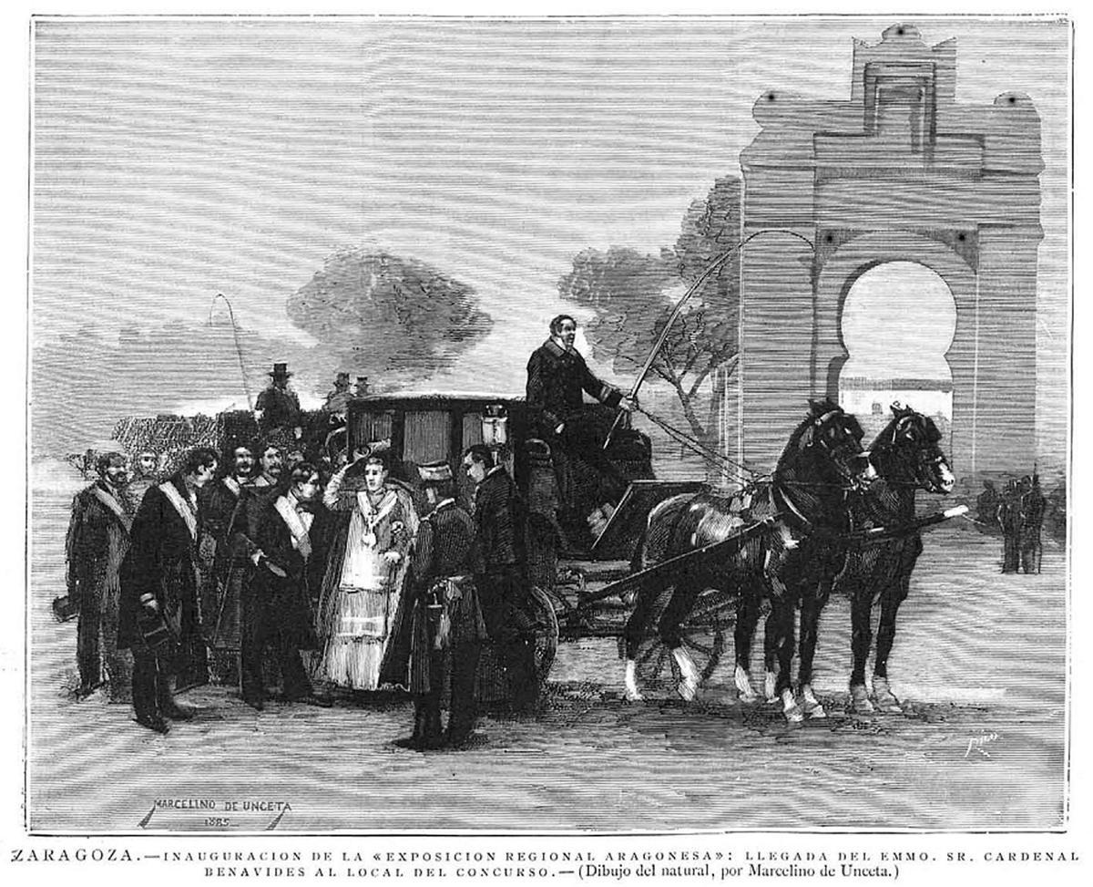 Imagen de Unceta de la inauguración de la exposición de 1885 tras el brote.