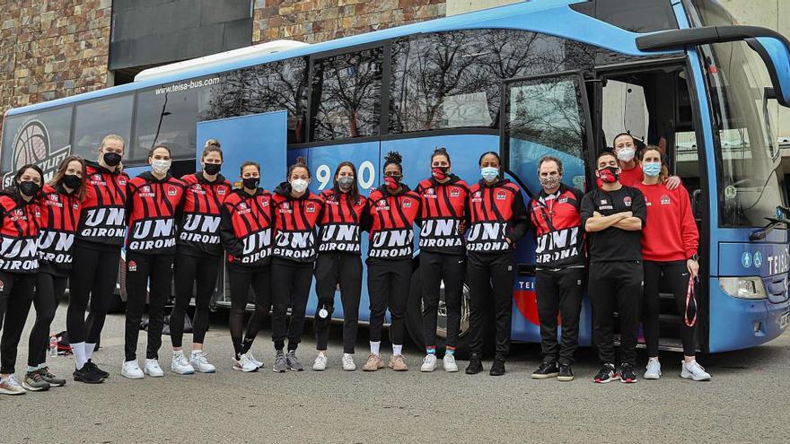 Les jugadores de l&#039;Spar Girona van marxar ahir en autobús cap a València, seu de la Copa de la Reina d&#039;aquest any.