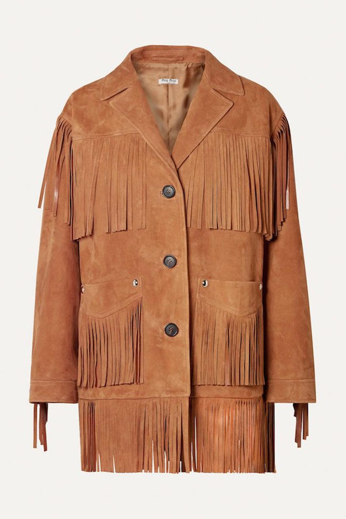 Cazadora 'cowboy' con flecos, de Miu Miu
