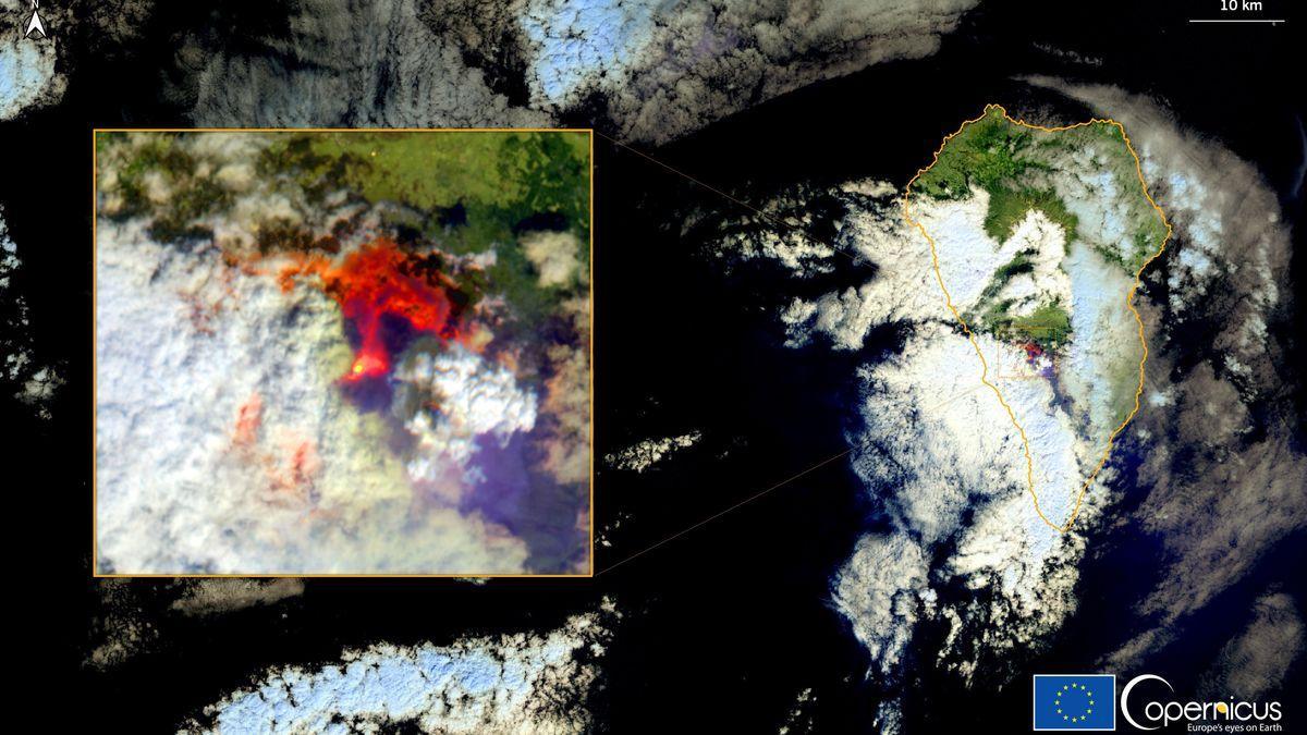 El alcance de la lava en su camino hacia el mar. COPERNICUS