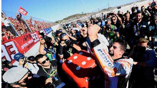Así celebró Marc Márquez su cuarto título de MotoGP