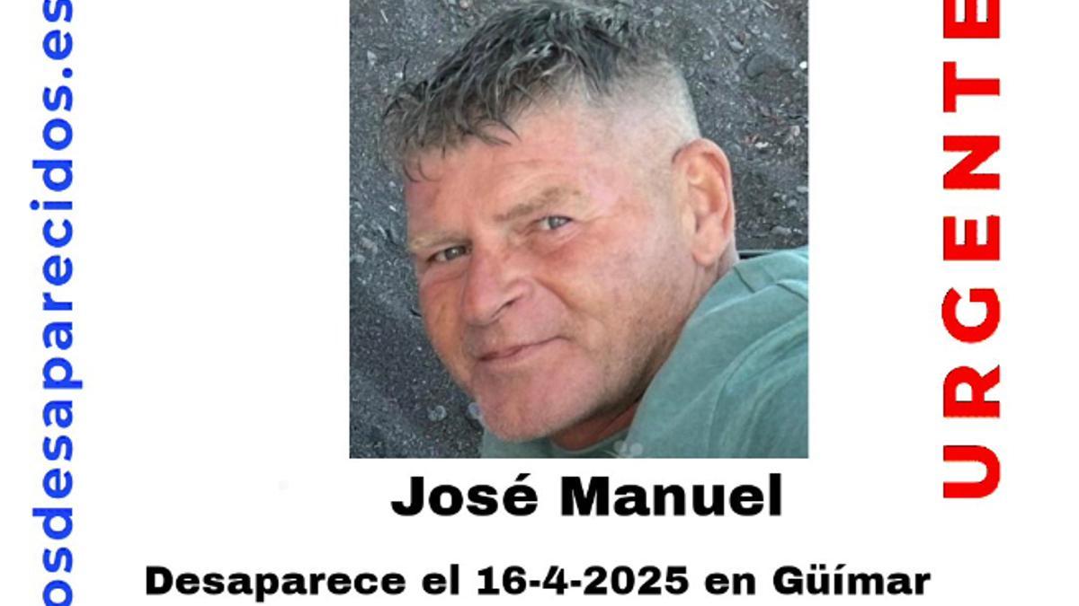 José Manuel, desaparecido en Tenerife.