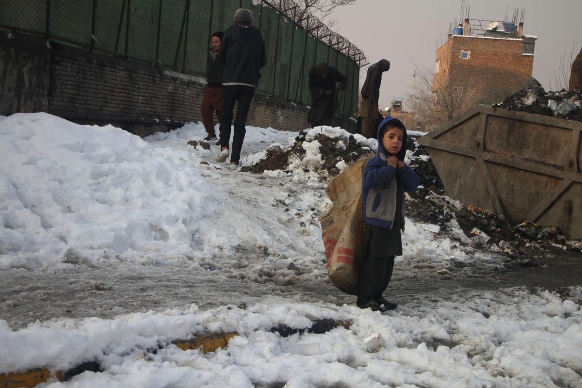 Temporal de nieve en Kabul, Afganistán