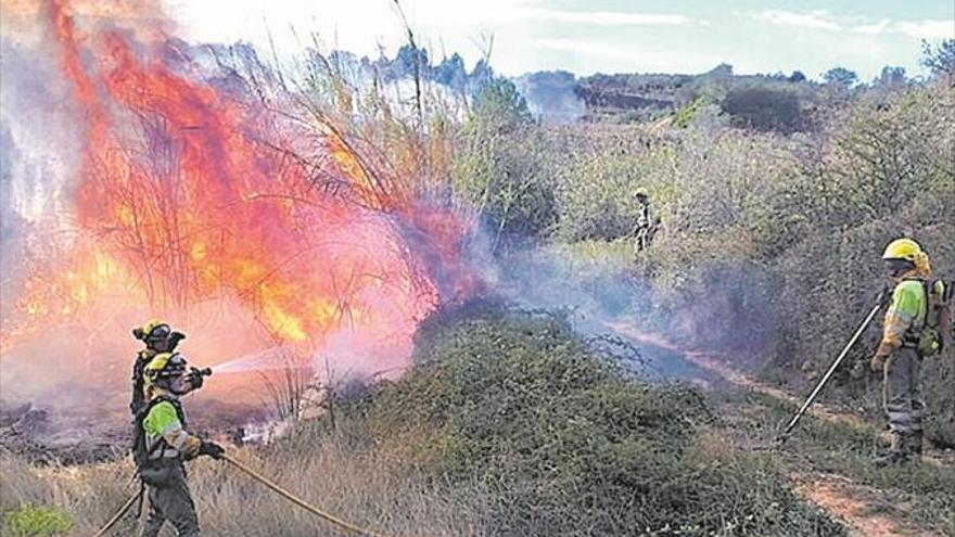 Extinguen un incendio forestal en Sant Mateu