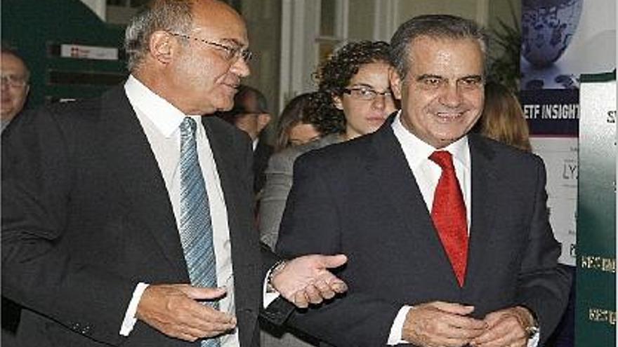 El presidente de la patronal CEOE y el ministro de Trabajo, ayer en Madrid.
