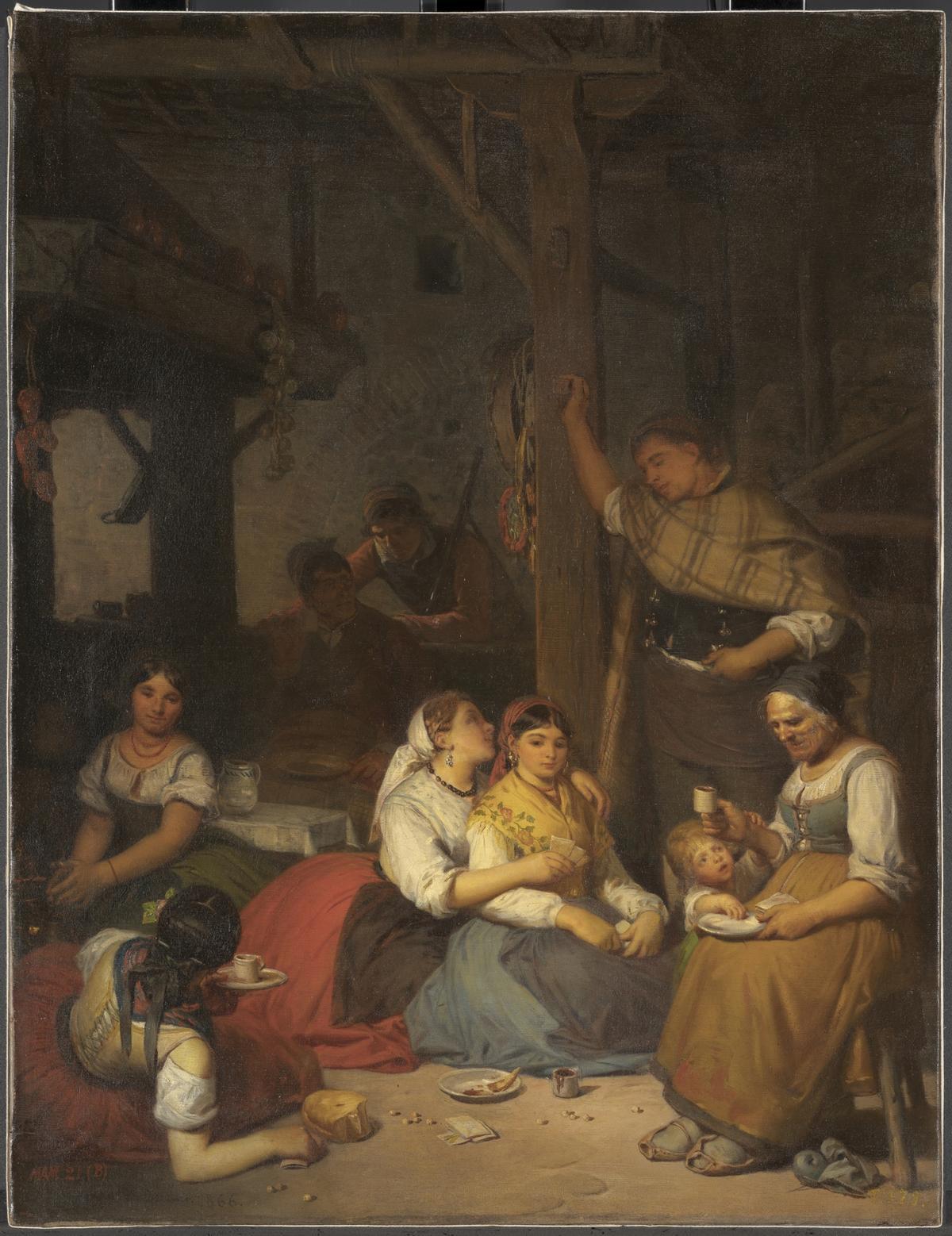 'Interior de una casa de un pueblo de Aragón', de Valeriano Bécquer.
