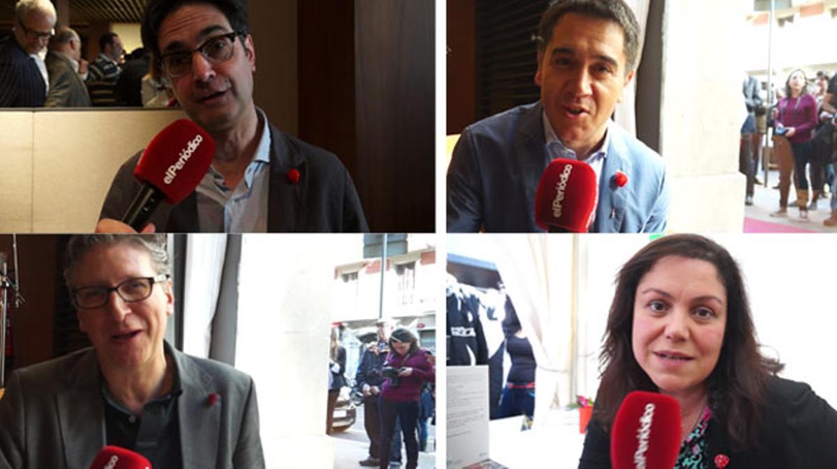 Los escritores Martí Gironell, Ángeles González-Sinde, Vicenç Pagès, Víctor Amela, Enric Calpena, Albert Vilaró y Care Santos animan a los lectores a participar en la fiesta de Sant Jordi.