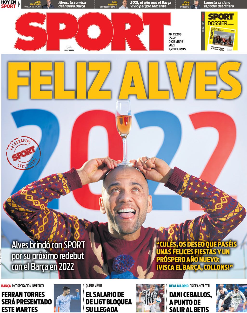 Esta es la portada del SPORT