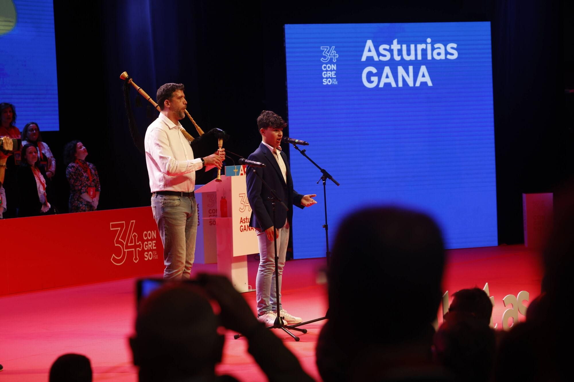 EN IMÁGENES: Pedro Sánchez y Adrián Barbón abren el congreso del PSOE asturiano