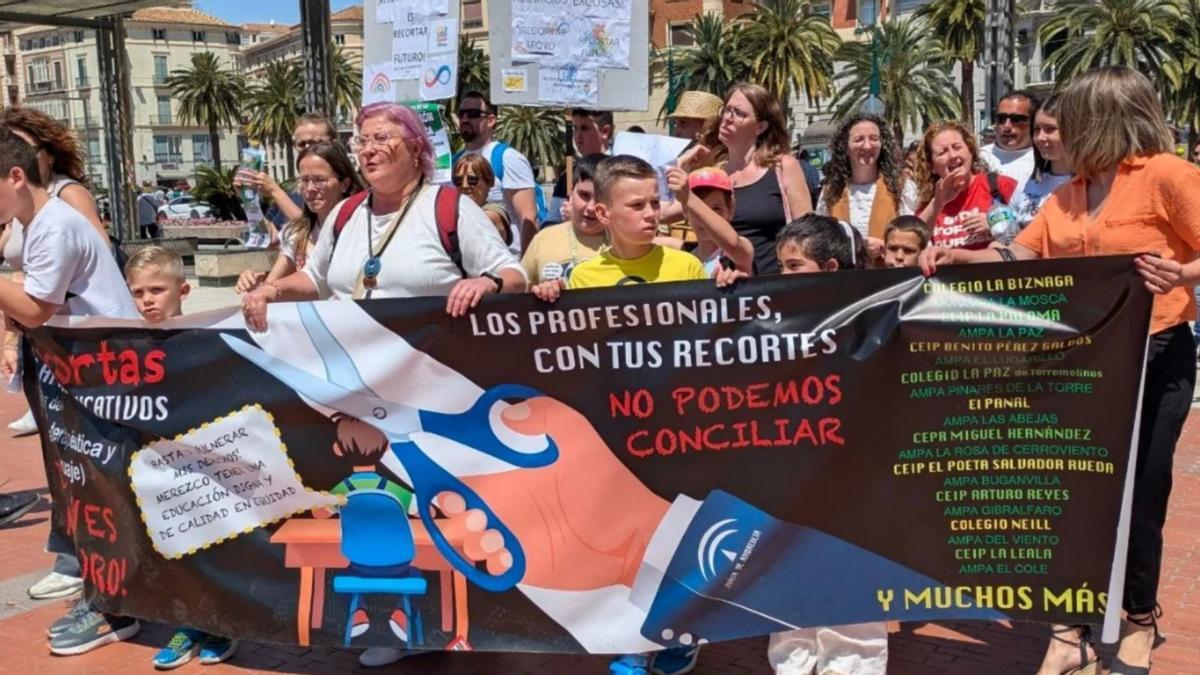 María Eugenia Palomino, madre y activista, durante una concentración por la educación especial.