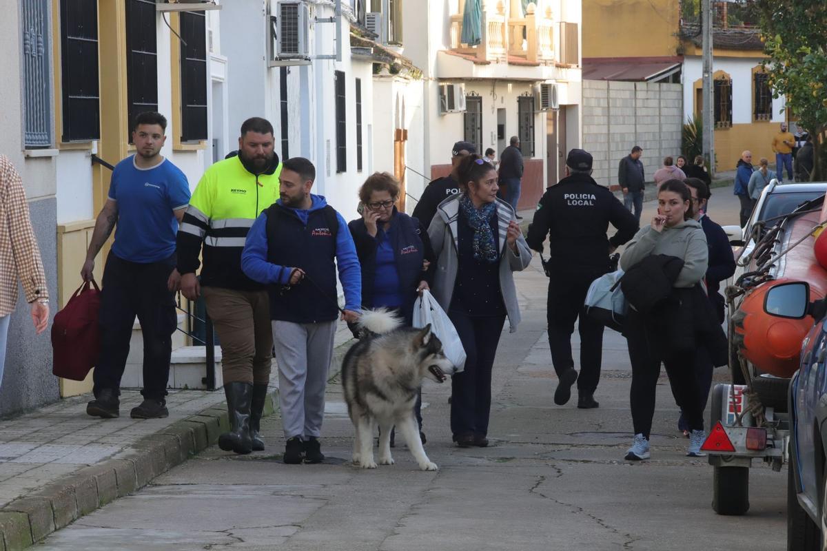 Desalojos en Alcolea tras el paso de la borrasca Leonardo.