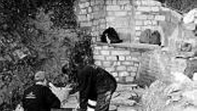 Miembros del taller de empleo, trabajando en la fuente.
