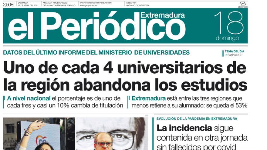 Consulta la portada correspondiente al día 18 de abril del 2021