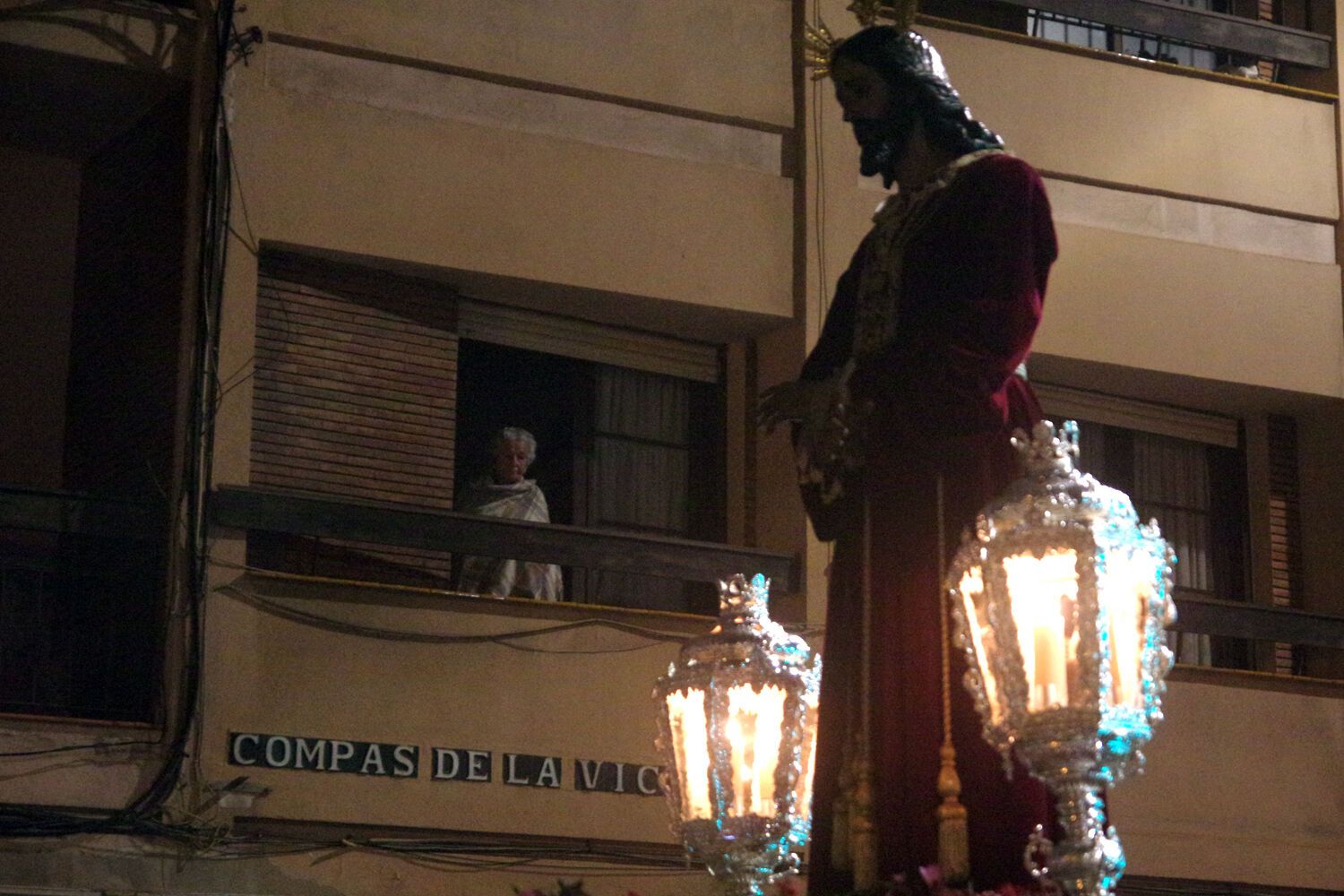 Traslado del Señor del Rescate desde la Basílica de la Victoria tras su triduo cuaresmal