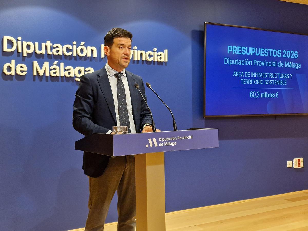 Cristóbal Ortega desgrana las partidas presupuestarias de la Diputación de Málaga en materia de infraestructuras.