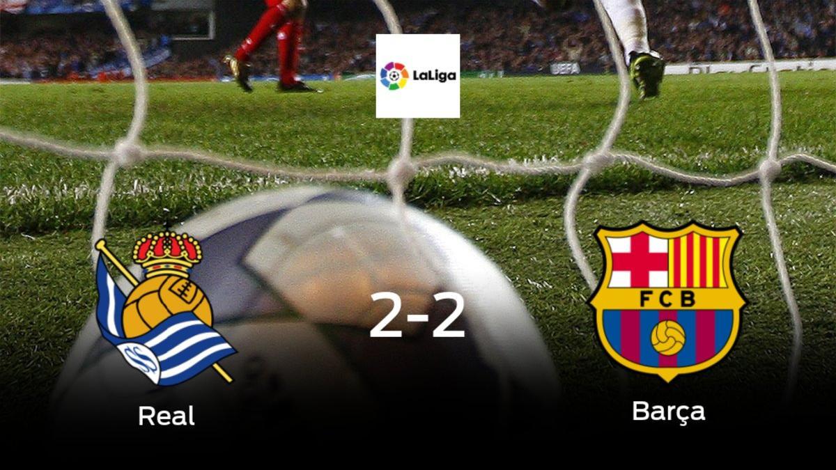 La Real Sociedad y el Barcelona empatan y suman un punto a su casillero (2-2)