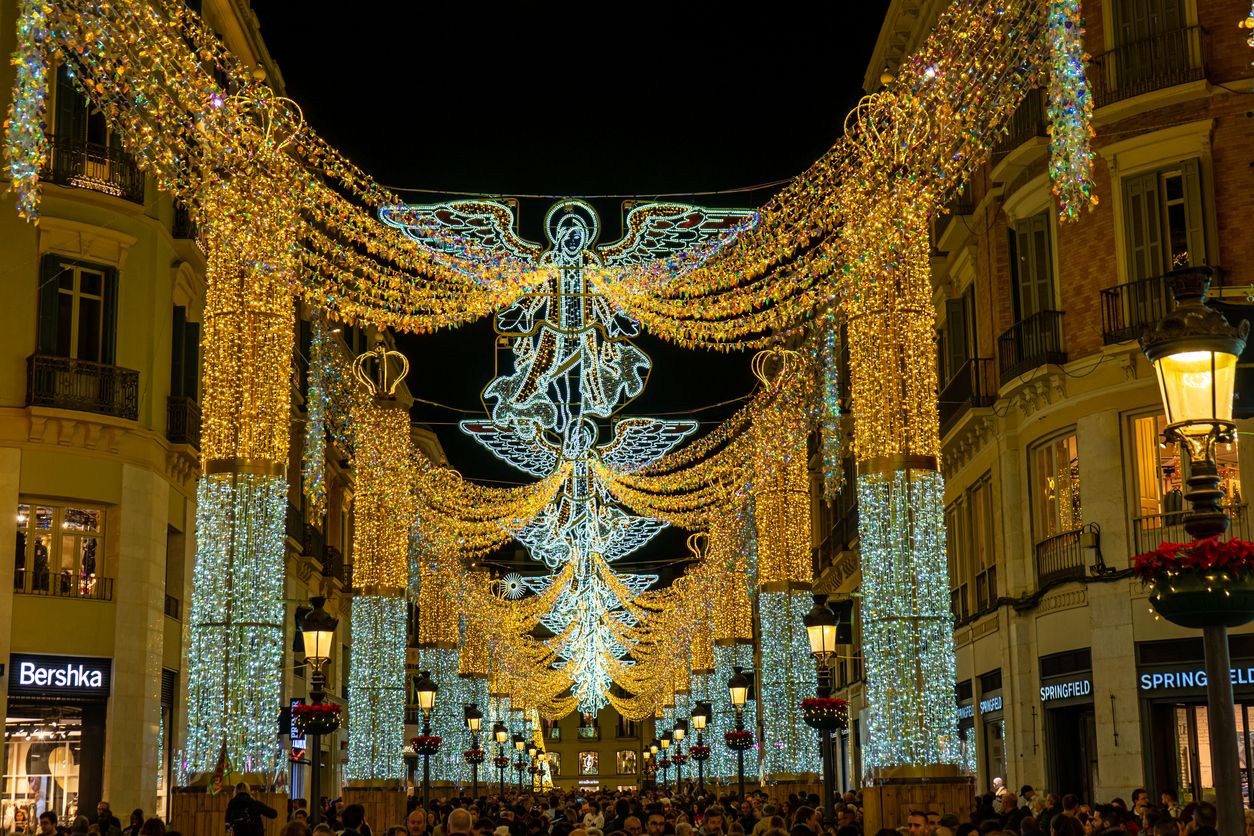 Luces navideñas en la calle Larios de Málaga.