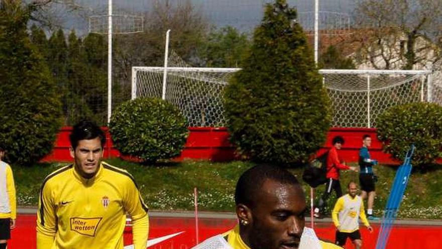 Babin, durante el entrenamiento de ayer en Mareo.