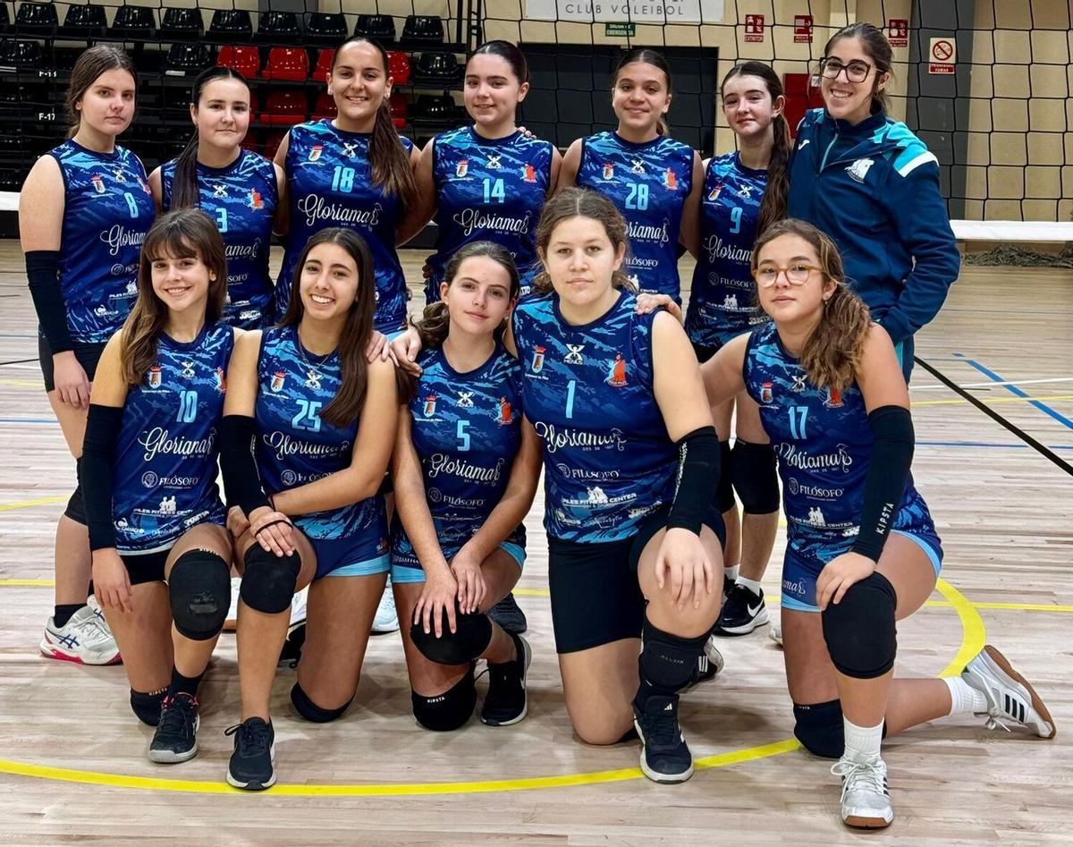 El equipo pilero, en formación, antes del partido