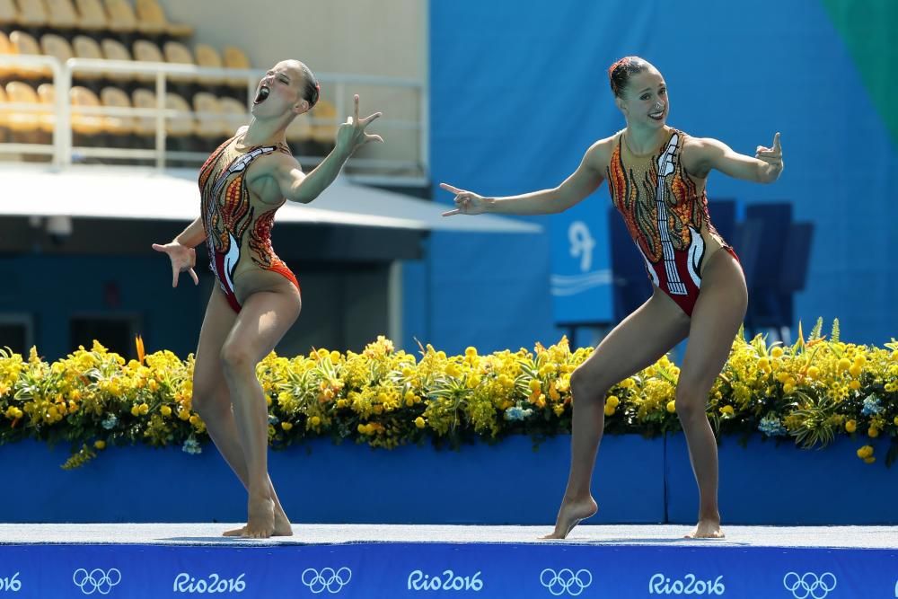 Las mejores imágenes de la natación sincronizada de este lunes 15 de agosto