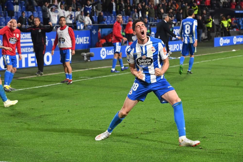 Penalti, el gol y la celebración del Dépor