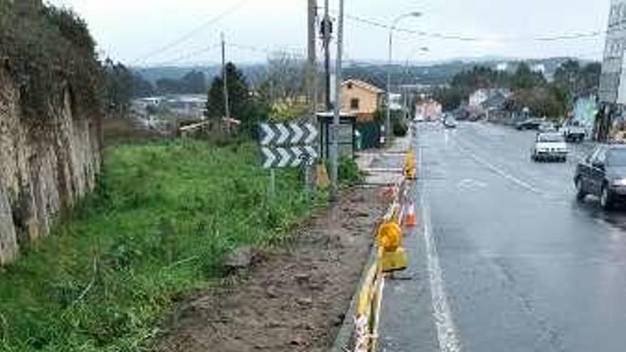 Tramo en obras en Cortiñán.