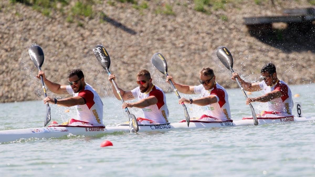 Saúl Craviotto, Marcus Cooper, Carlos Arévalo y Rodrigo Germade en Halifax