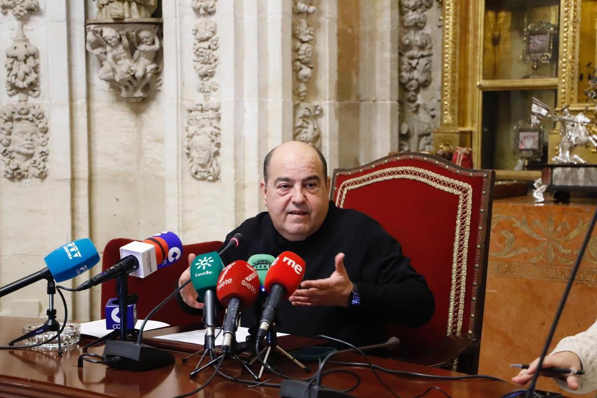 Güeto durante la rueda de prensa de este martes.