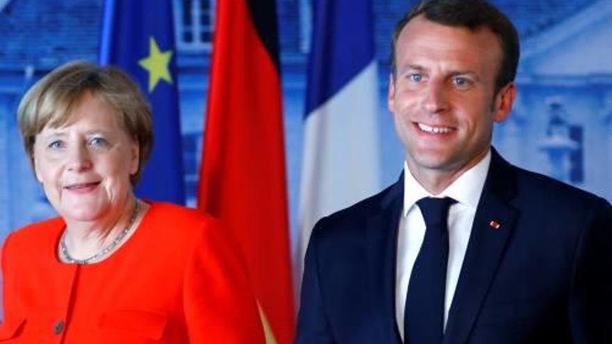 Merkel i Macron, després de la seva reunió.