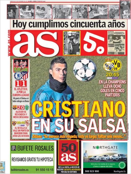 Portadas deportivas de este miércoles 6 de diciembre