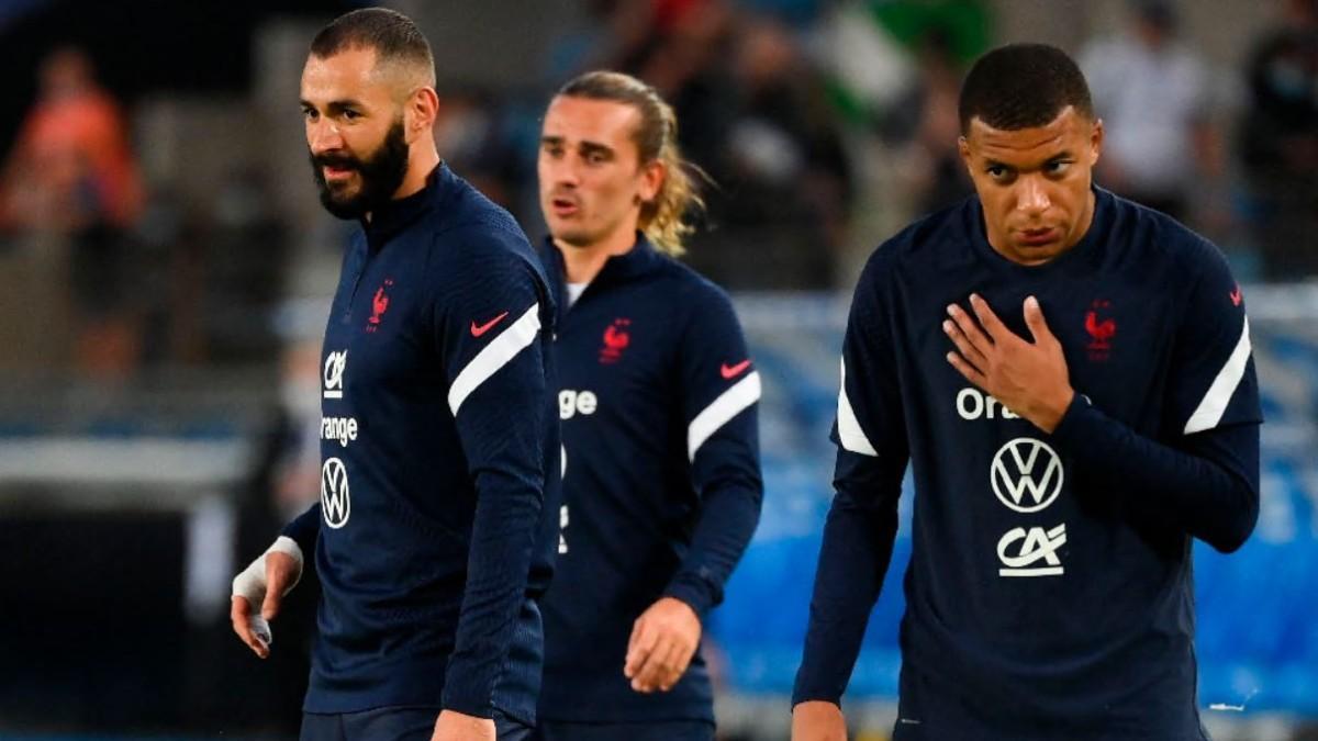 Griezmann, Benzema y Mbappé en el pasado parón de selecciones