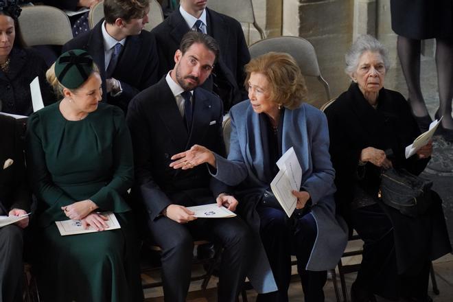 La reina Sofía en el homenaje a su hermano Constantino de Grecia en Londres.
